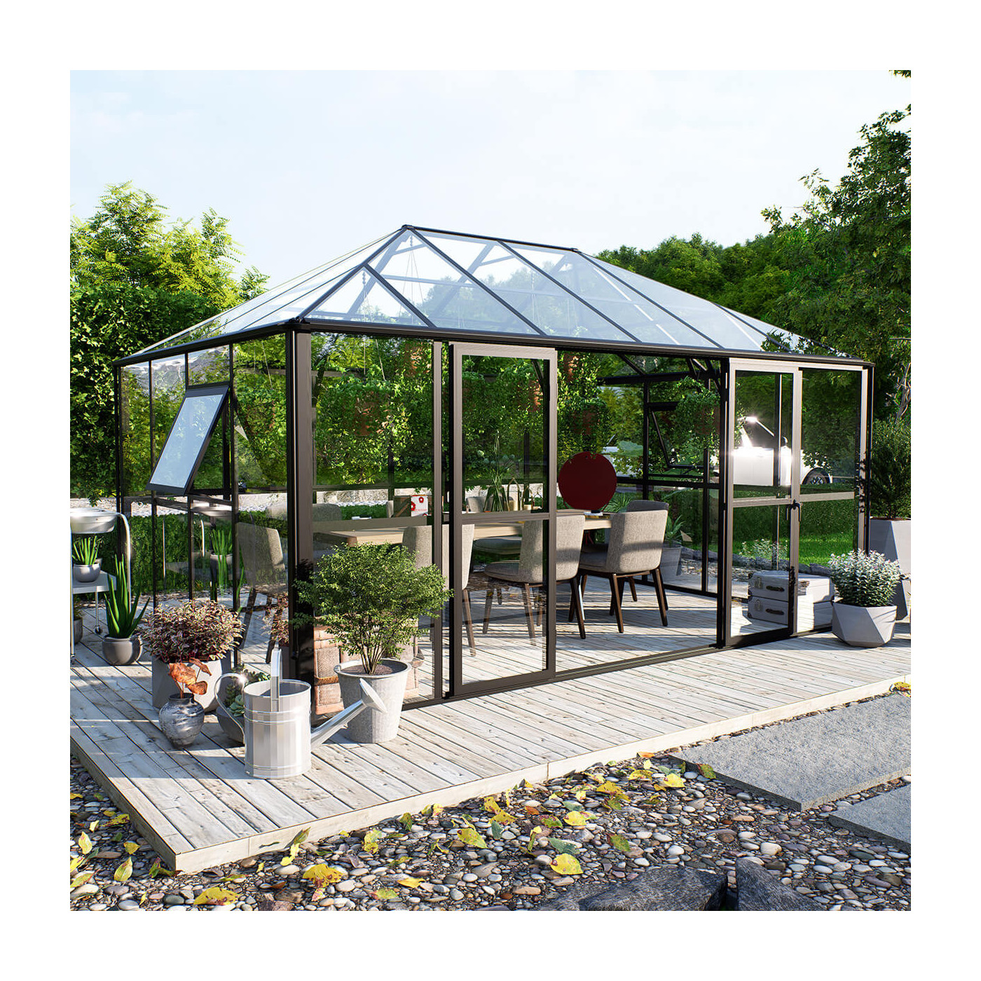 BROADWAY 436x295 WINTER GARDEN (SOLID PC+GLASS) BLACK