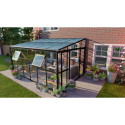 Oranżeria SOHO Black 434x290cm PC + Glass - Gutroof, widok z góry, aranżacja w ogrodzie, szklana konstrukcja