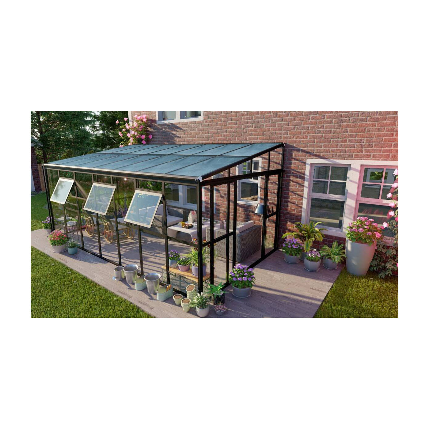Przyścienny ogród zimowy Gutroof SOHO 505x290cm PC, Glass