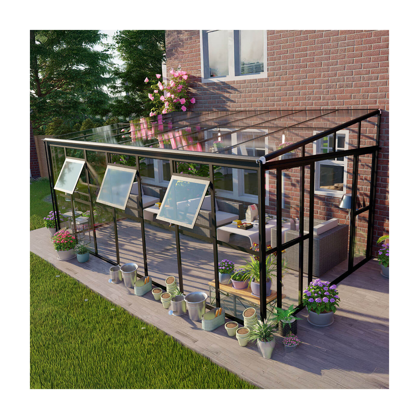 Inspiracja dekoracji w ogrodzie zimowym  SOHO 505x290cm Solid PC, Glass Gutroof 