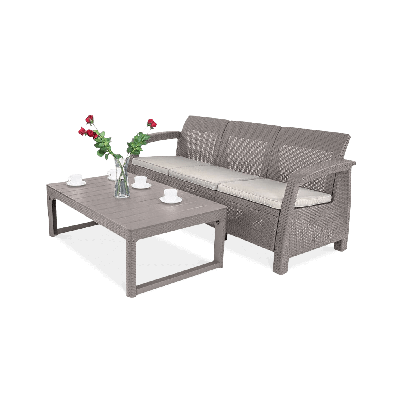 CORFU SOFA MAX/LYON CAPPUCCINO SET