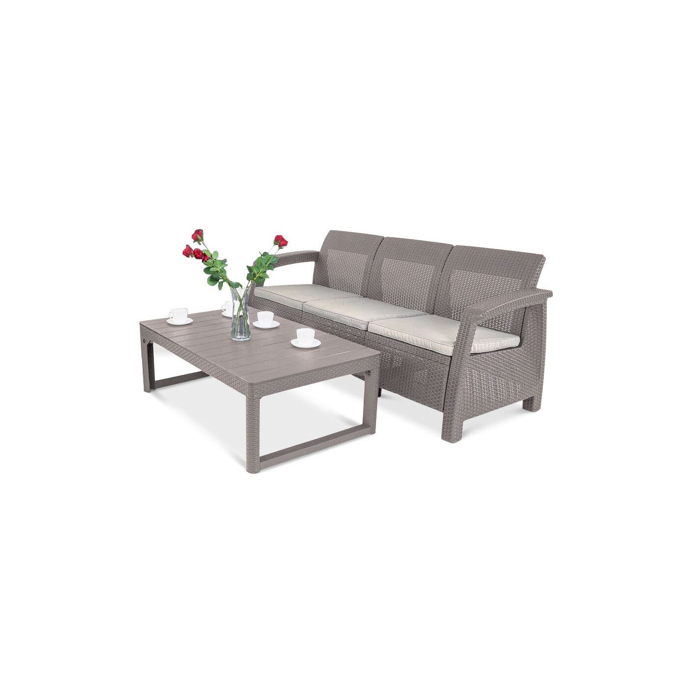 CORFU SOFA MAX/LYON ZESTAW CAPPUCCINO