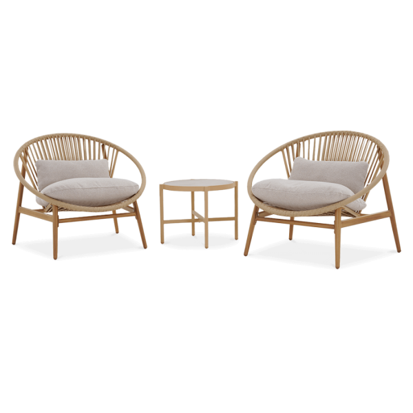 Zestaw mebli ogrodowych Galla 2+1 Wood Look