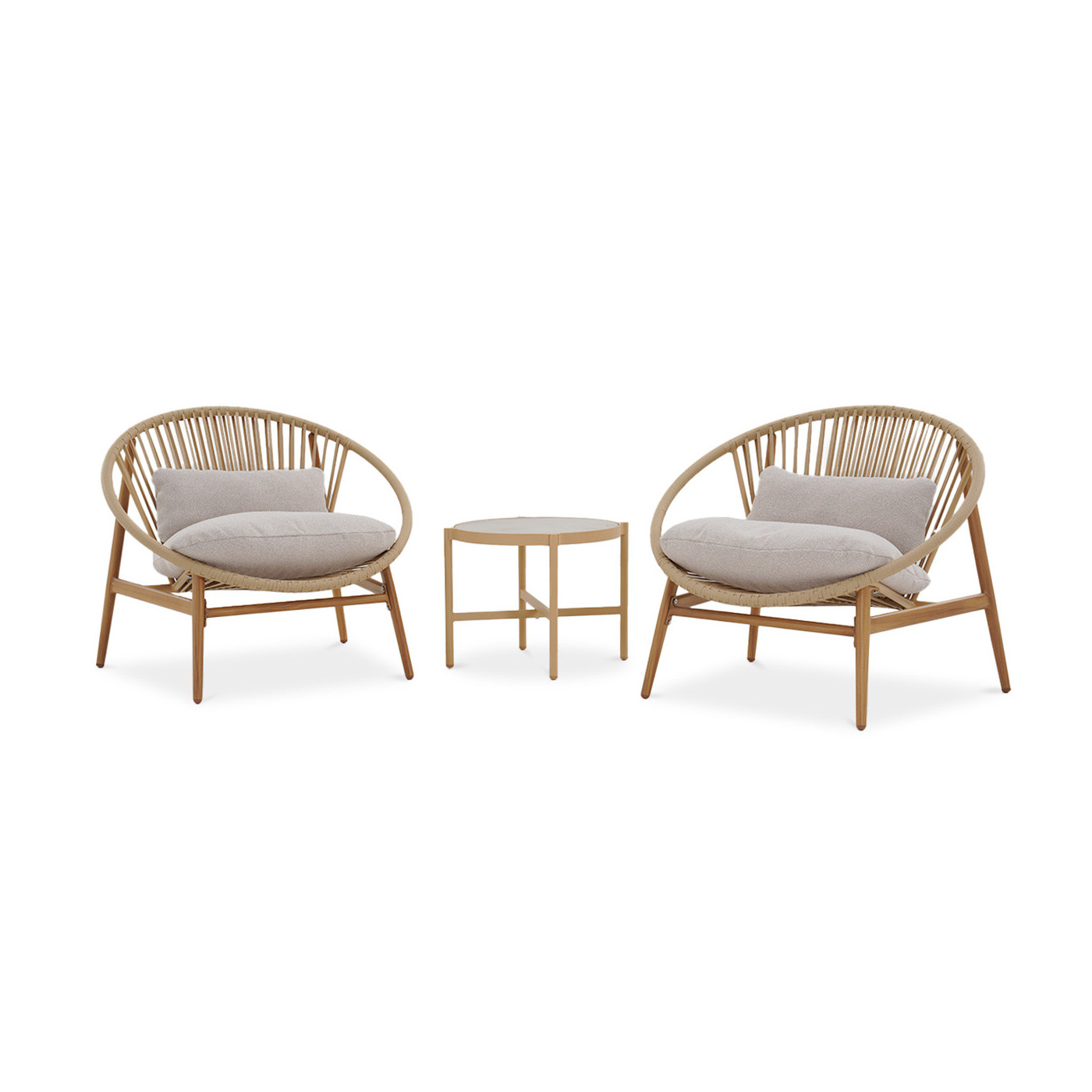 Zestaw mebli ogrodowych Galla 2+1 Wood Look