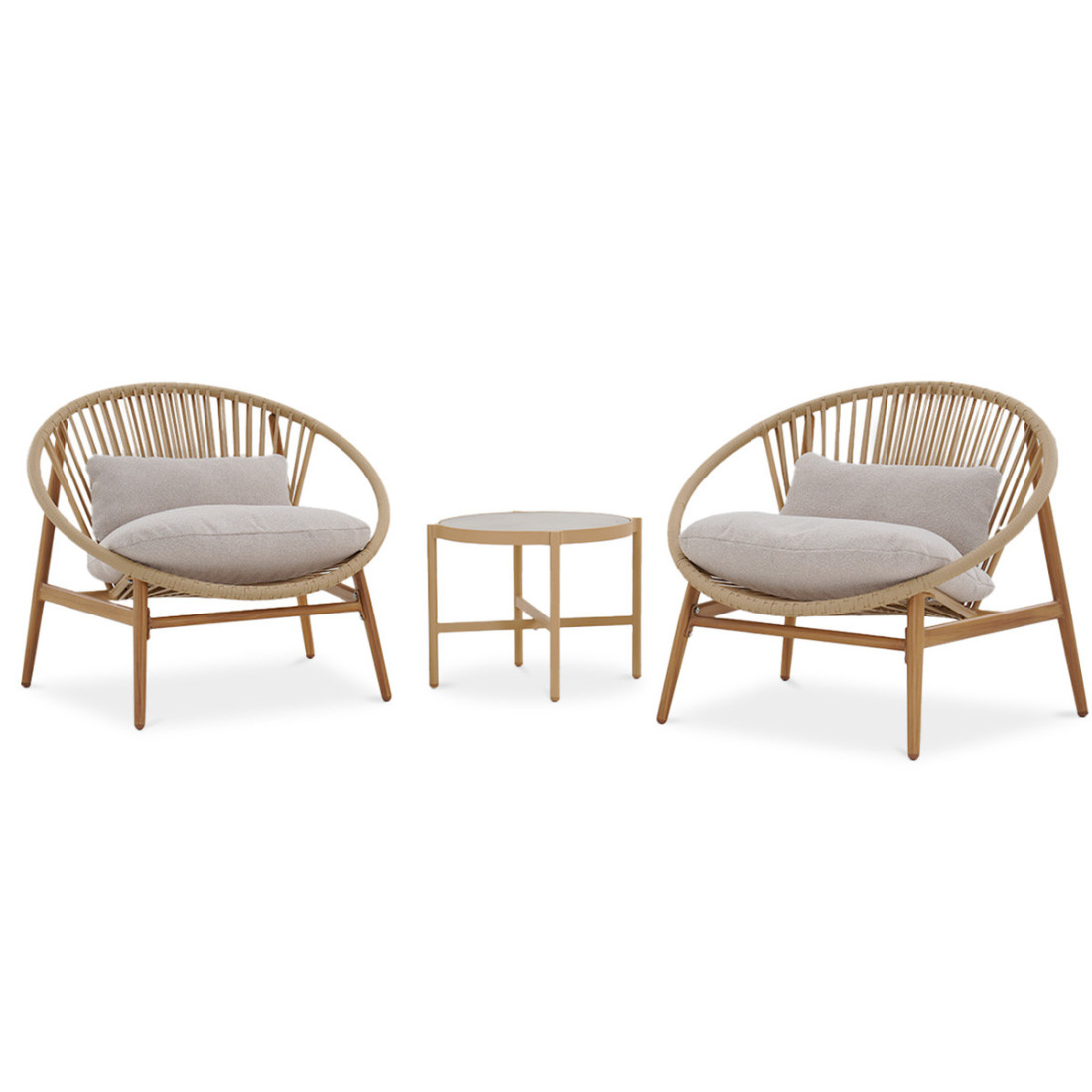 Zestaw mebli ogrodowych Galla 2+1 Wood Look