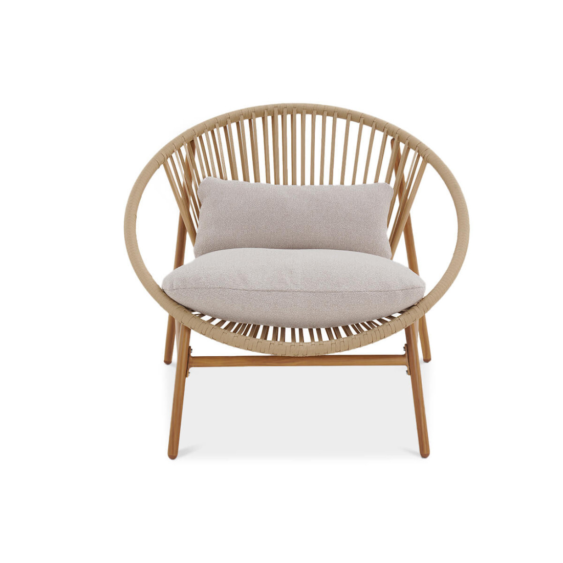 Zestaw wypoczynkowy na taras galla - 2 fotele i stolik kawowy w stylu wood look