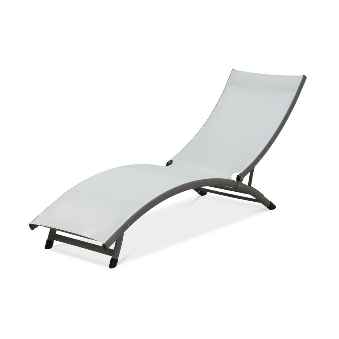 jasno szary leżak aluminiowy na plaże star pearl