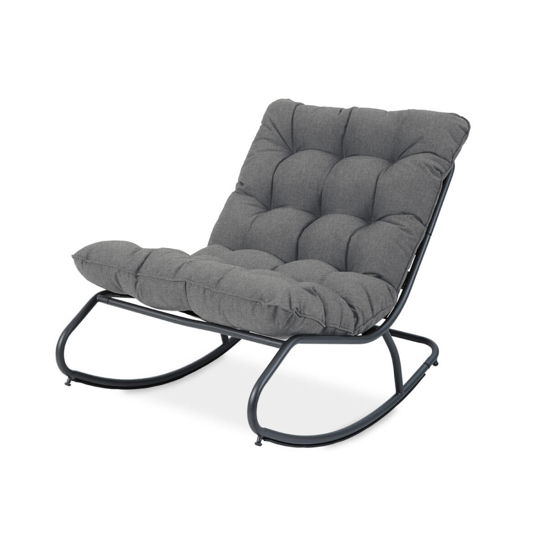 przód ciemno szarego fotela bujanego agava