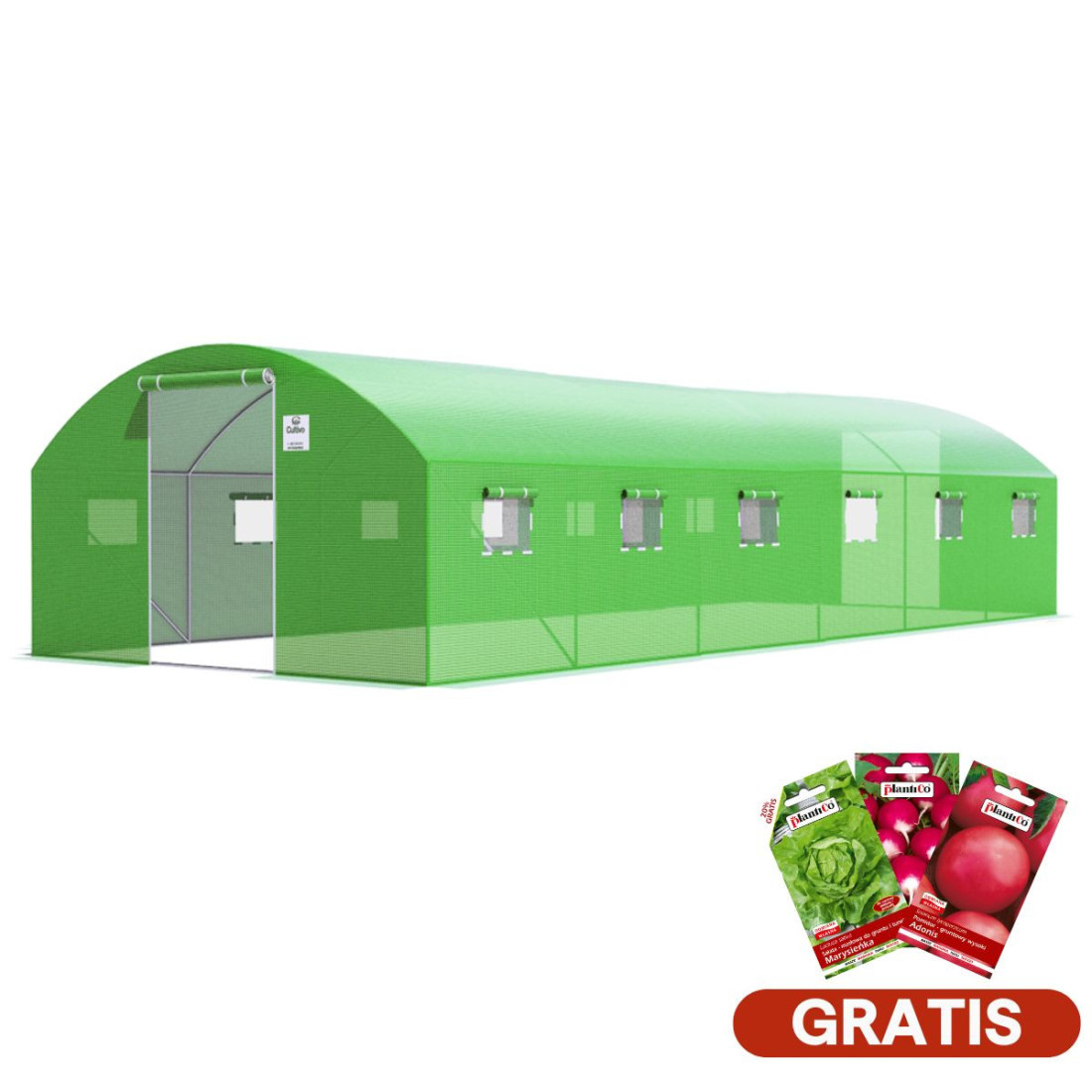 tunel z podwójnymi drzwiami na pomidory, zielony, nasiona gratis