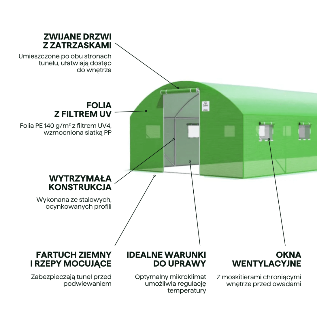Grafika z cechami tunelu foliowego 4x8x2 - 32m2