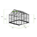 Garden with a black Solid PC polycarbonate greenhouse from Cultivo