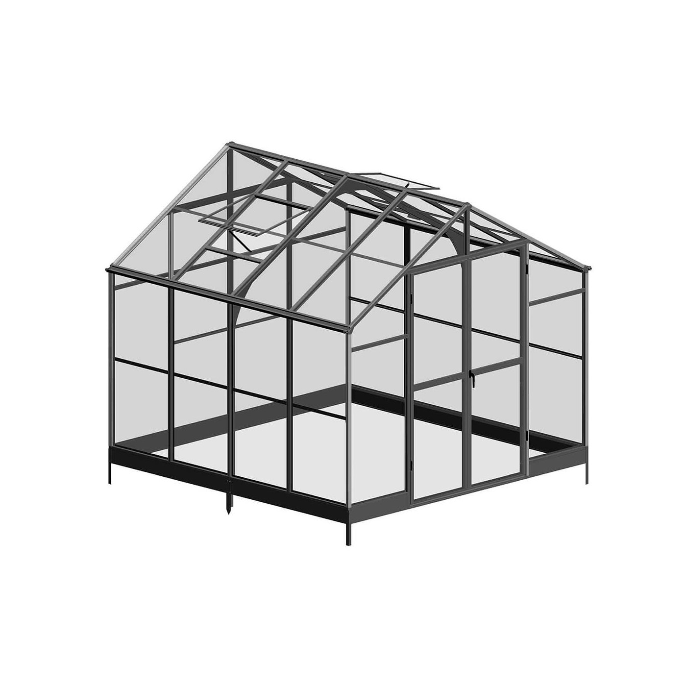 Zbliżenie systemu otwierania okien w szklarni Cultivo Solid PC