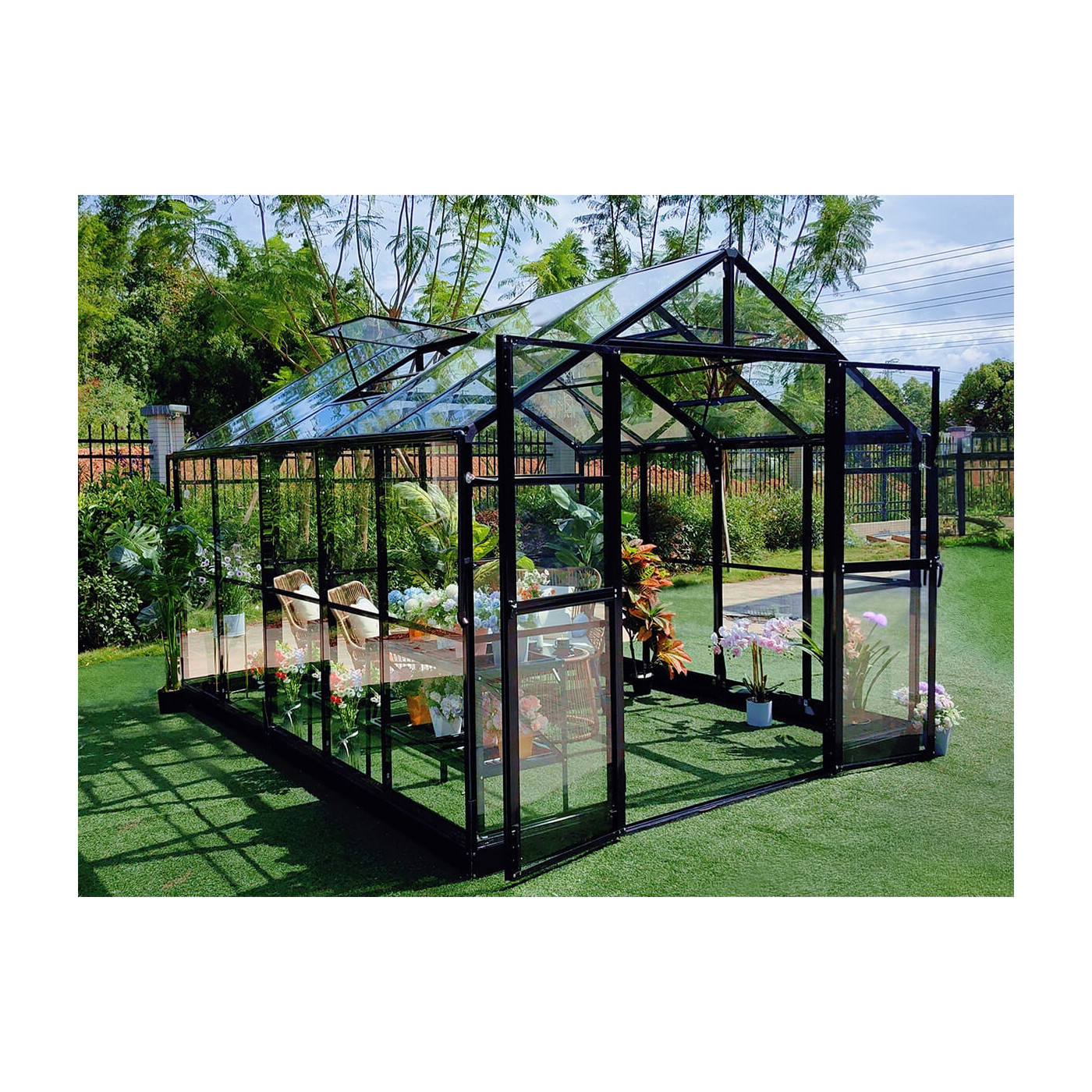 Szklarnia ogrodowa Solid PC 347x278cm - Czarna Cultivo