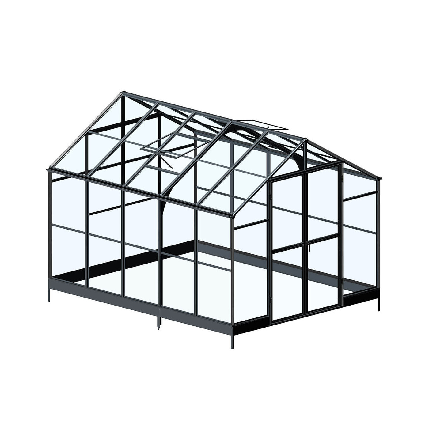 Zbliżenie systemu otwierania okien w szklarni Cultivo Solid PC