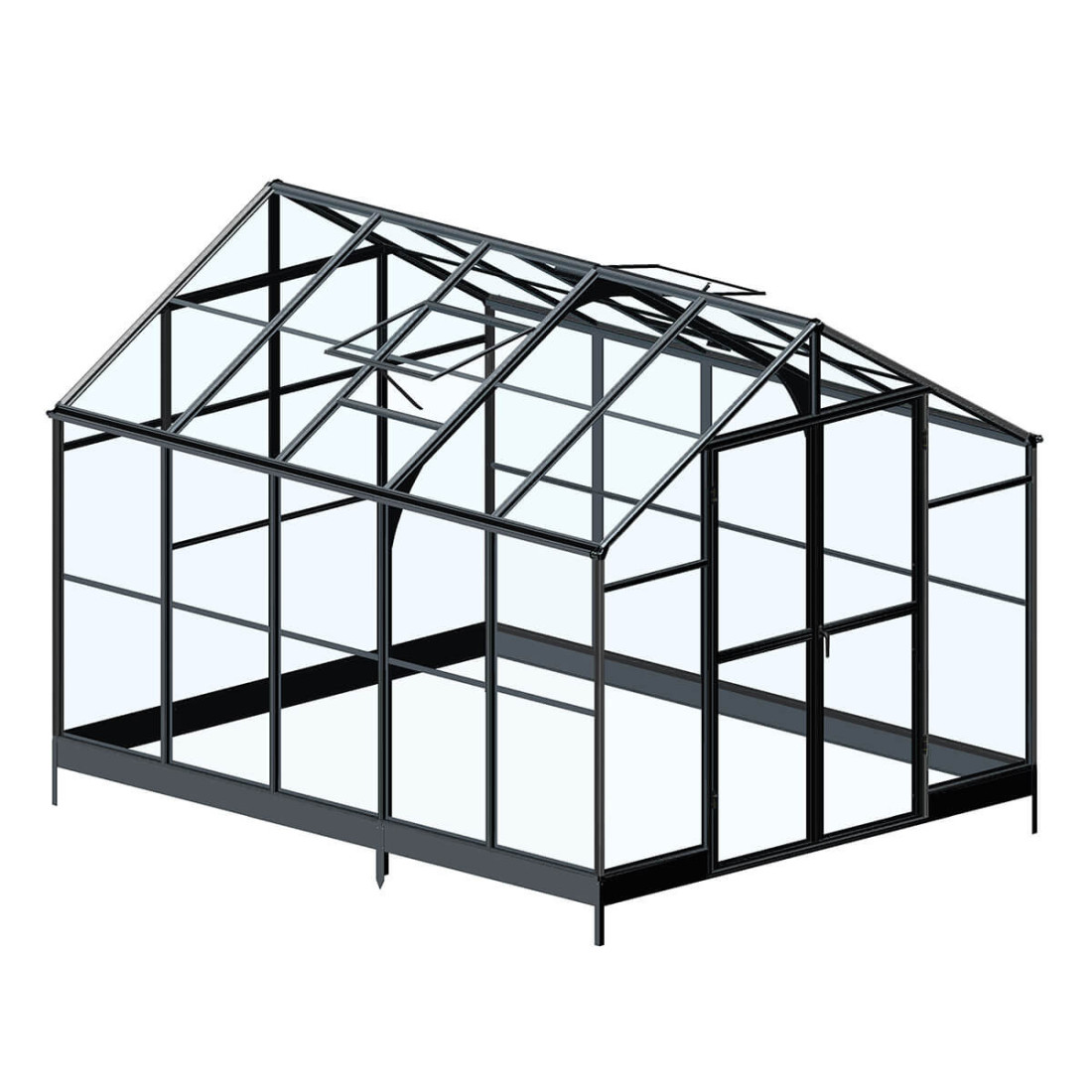 Zbliżenie systemu otwierania okien w szklarni Cultivo Solid PC