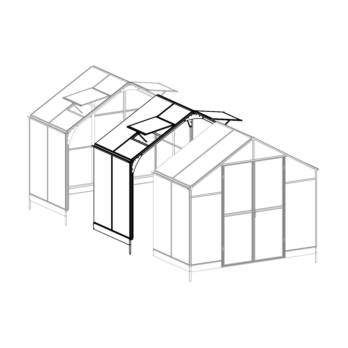 Moduł powiększający do szklarni Premium Solid PC Cultivo