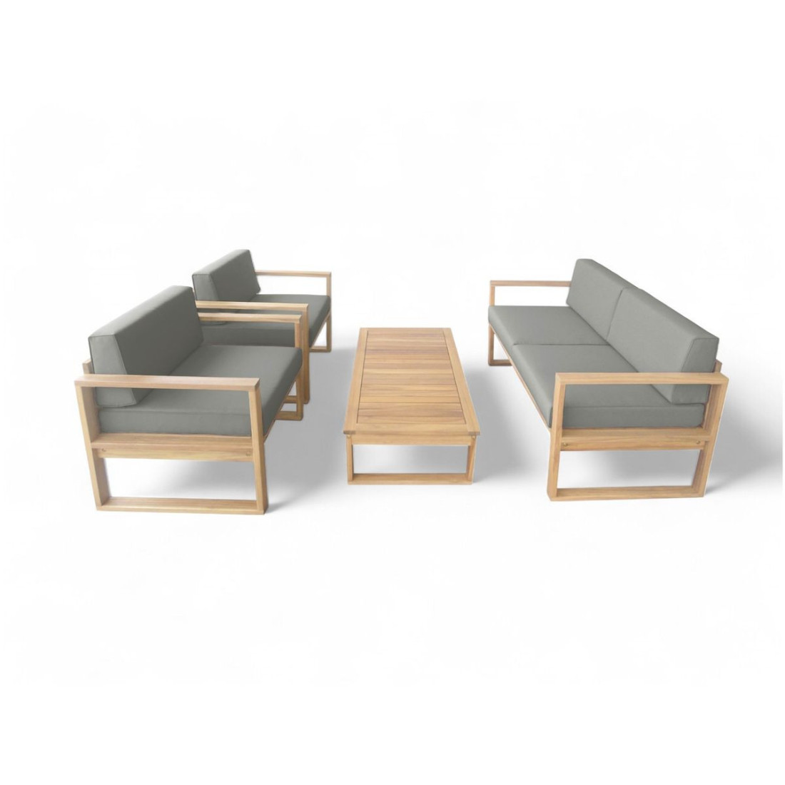 bok zestawu na ogród - 2 osobowa sofa, dwa fotele i stolik kawowy - dali caffe