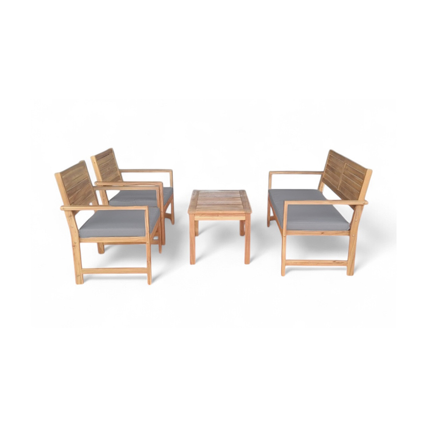 bok czteroosobowego zestawu z drewna akacjowego otto caffe