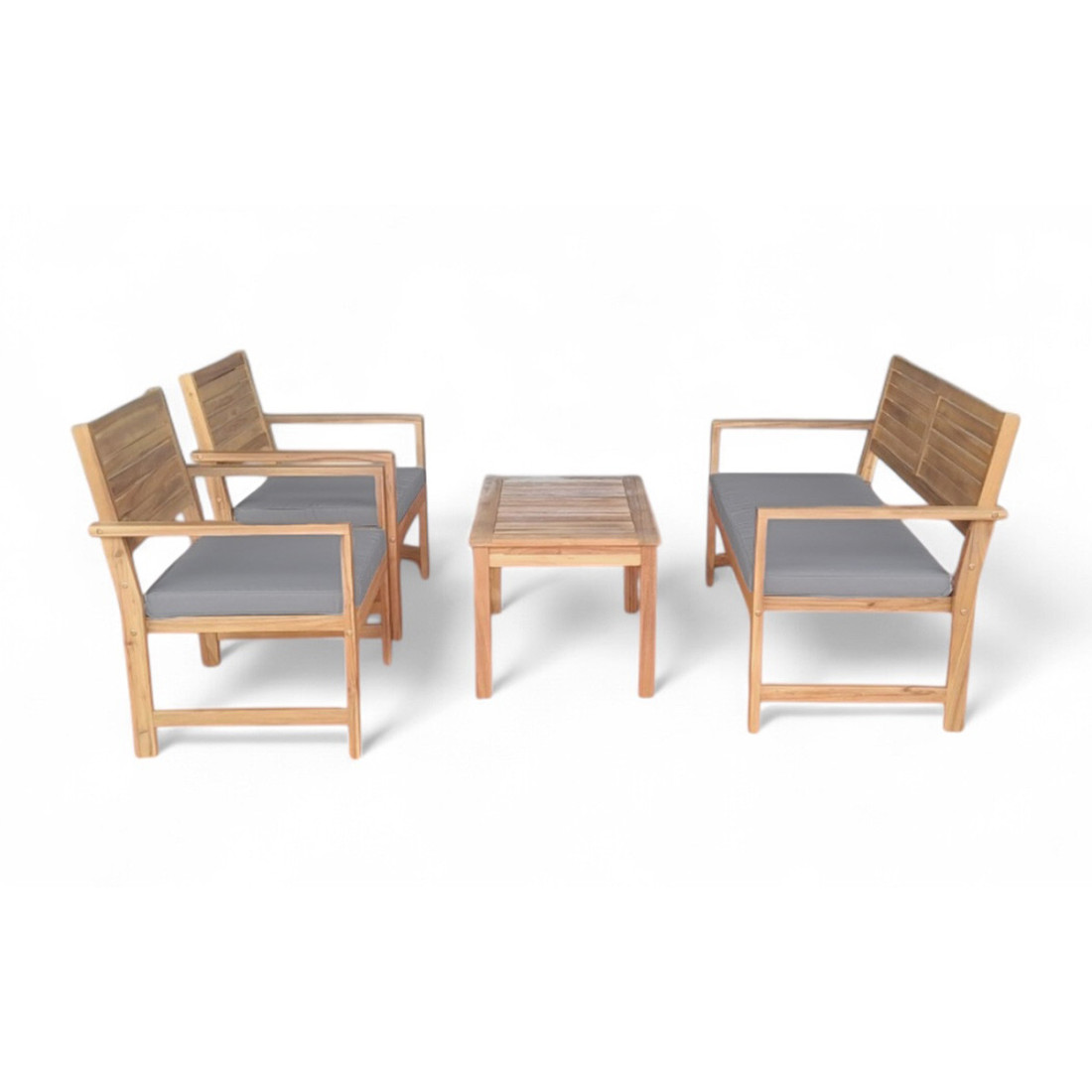 bok czteroosobowego zestawu z drewna akacjowego otto caffe