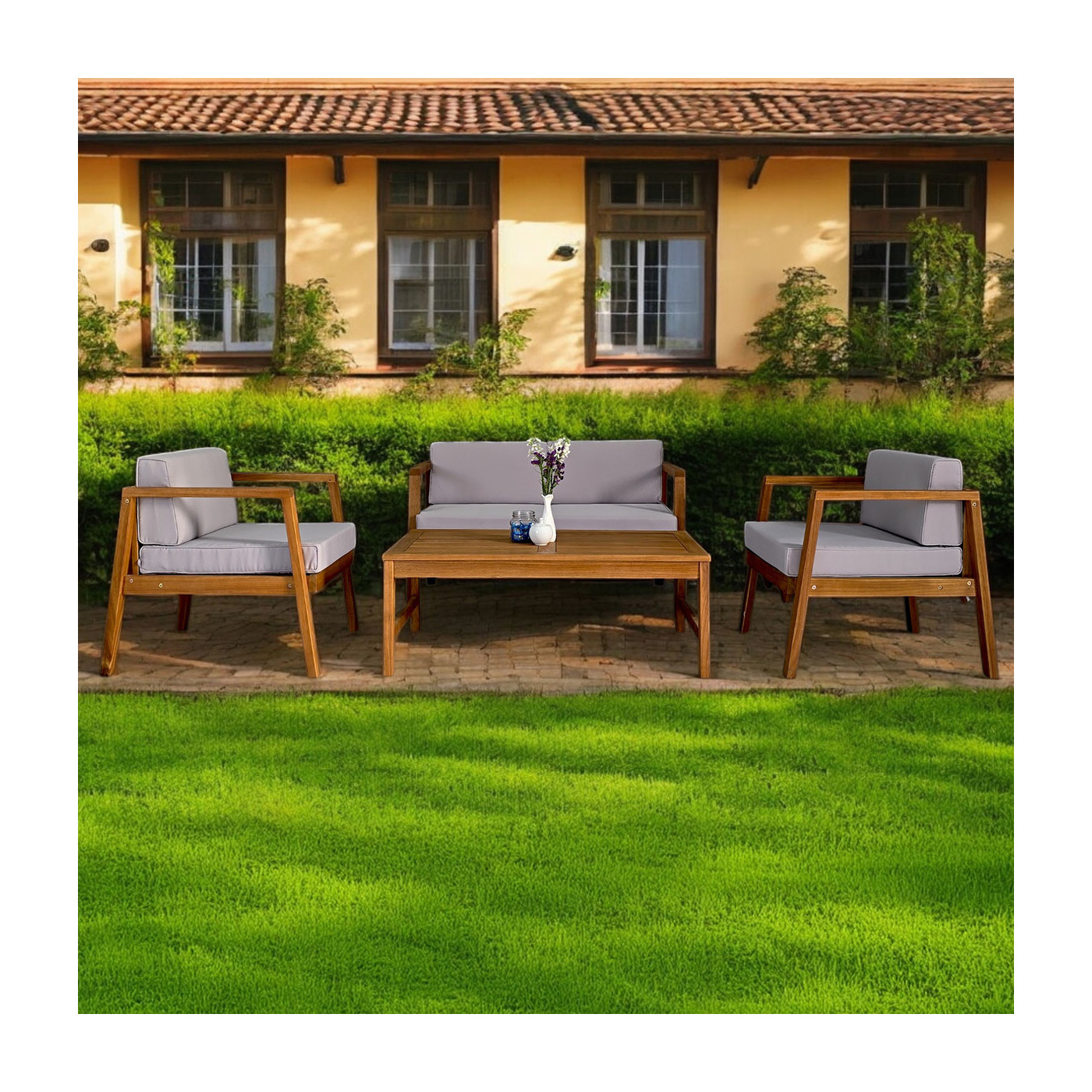 Zestaw mebli wypoczynkowych Malmo Caffe Acacia Wood