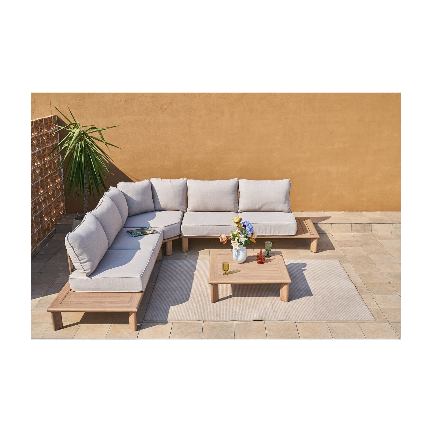 widok z góry na aranżacje narożnika ogrodowego magellan caffe