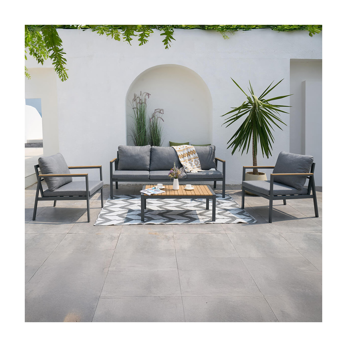 Zestaw Mebli Ogrodowych Edison Caffe Dark Grey