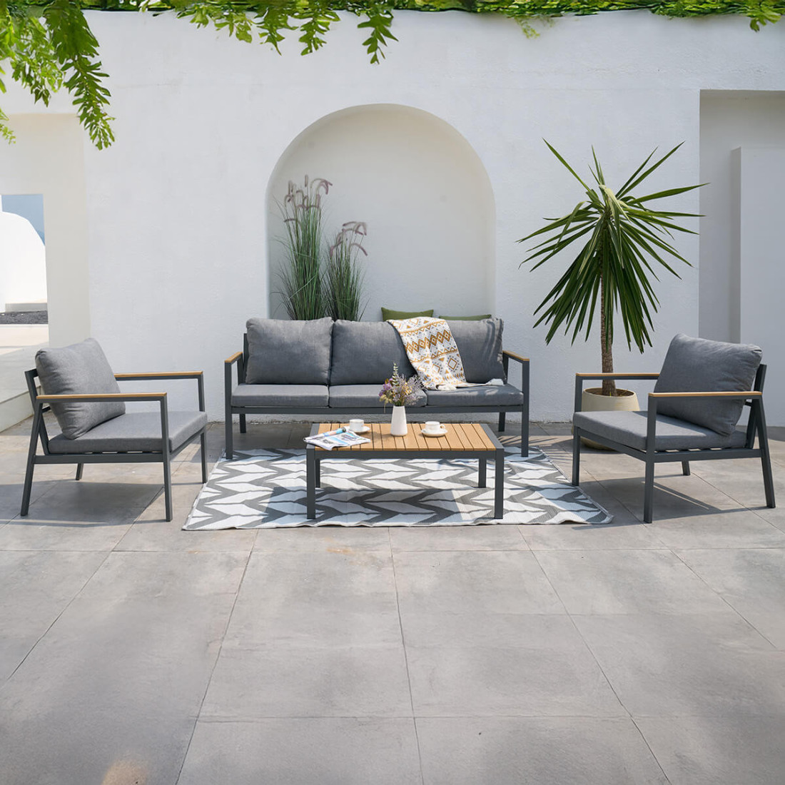 Zestaw Mebli Ogrodowych Edison Caffe Dark Grey