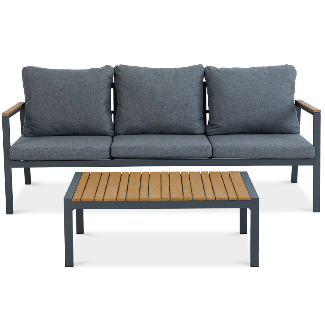 trzyosobowa sofa i stolik kawowy z zestawu edison