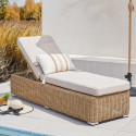 Leżak ogrodowy z poduszką JAKARTA Beige - Furrore