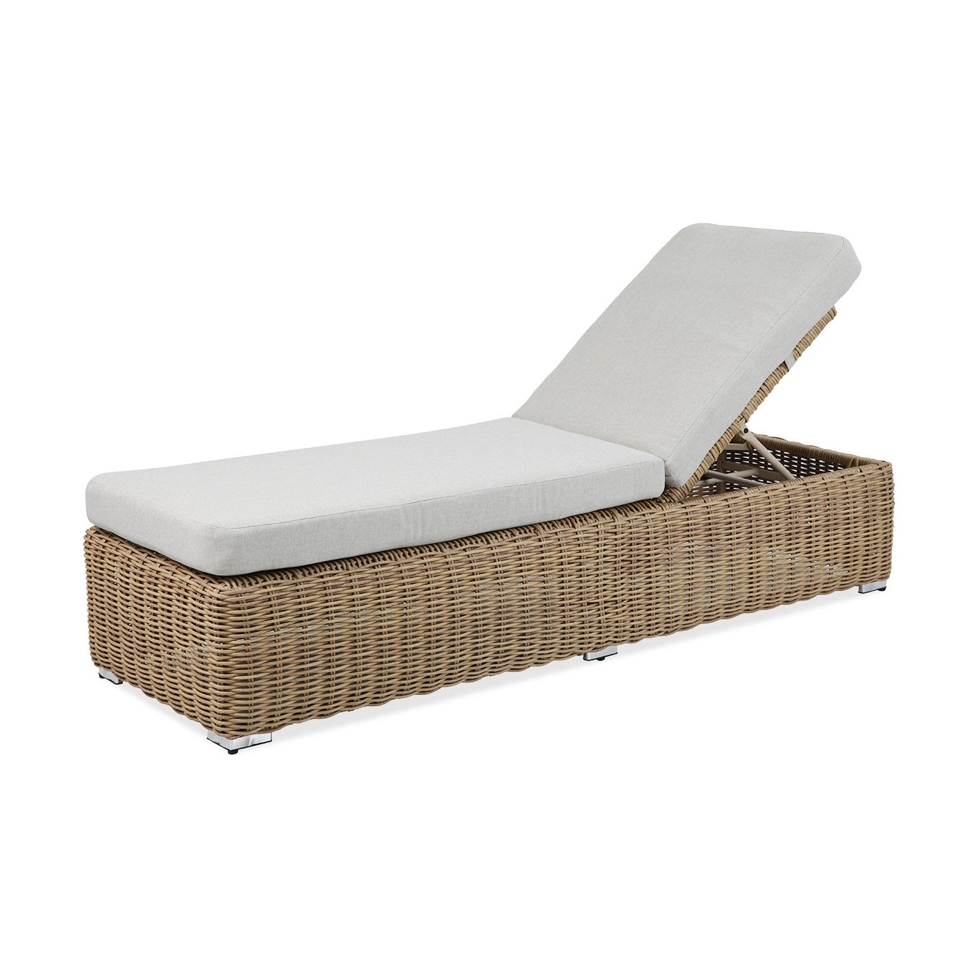 Leżak z regulowanym oparciem Jakarta z plecionki technorattanowej