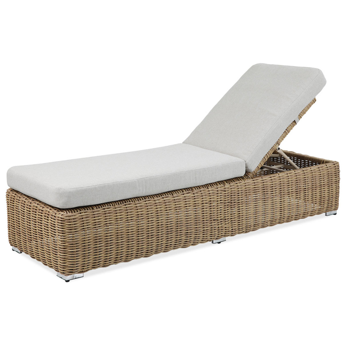 Leżak z regulowanym oparciem Jakarta z plecionki technorattanowej