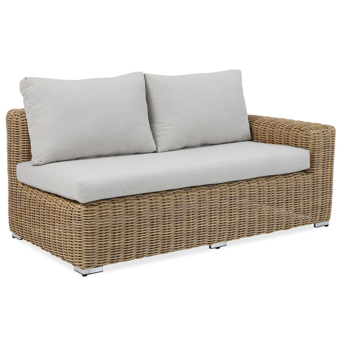 dwuosobowa sofa z podłokietnikem po prawej stronie