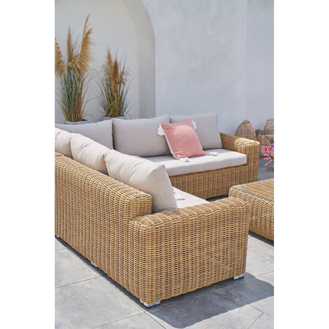 tył eleganckiego zestawu narożnego Jakarta