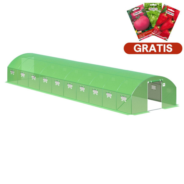 Tunel ogrodowy PODWÓJNE Drzwi 4x10x2 - 40m2 Zielony