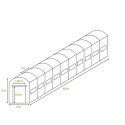 Rysunek z wymiarami białego tunelu foliowego cultivo 4x10x2, 10 sekcji
