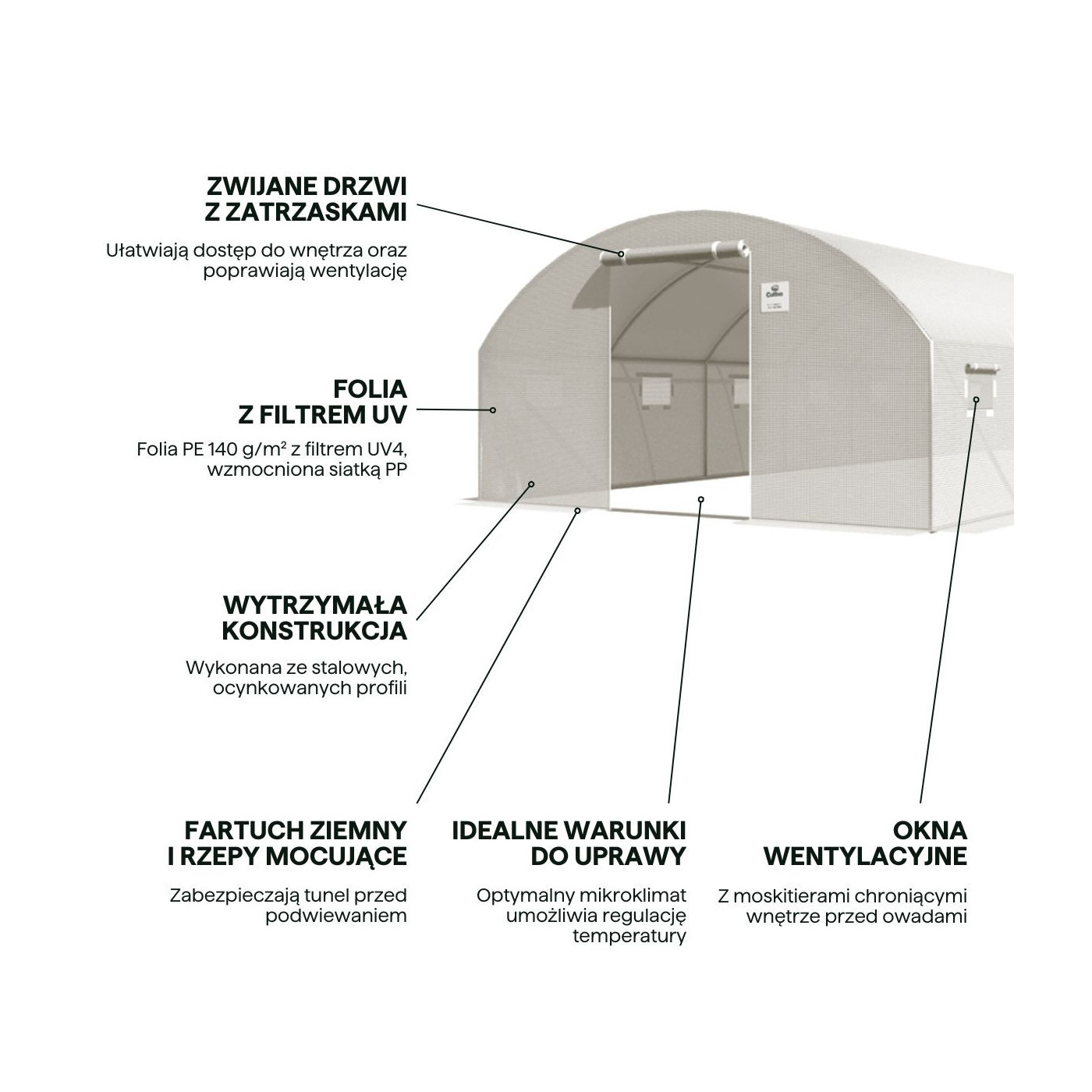 najważniejsze cechy wyróżniające biały tunel na uprawy cultuvo