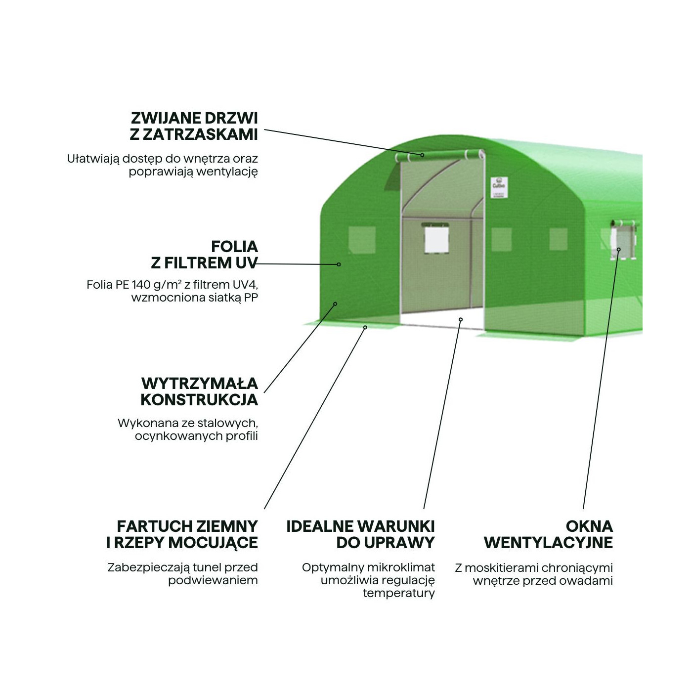 najważniejsze cechy tunelu na uprawy cultivo
