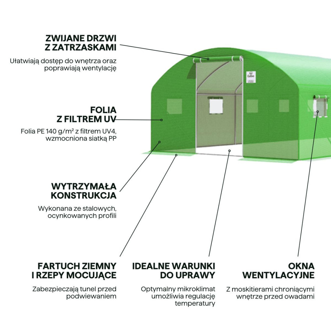 najważniejsze cechy tunelu na uprawy cultivo