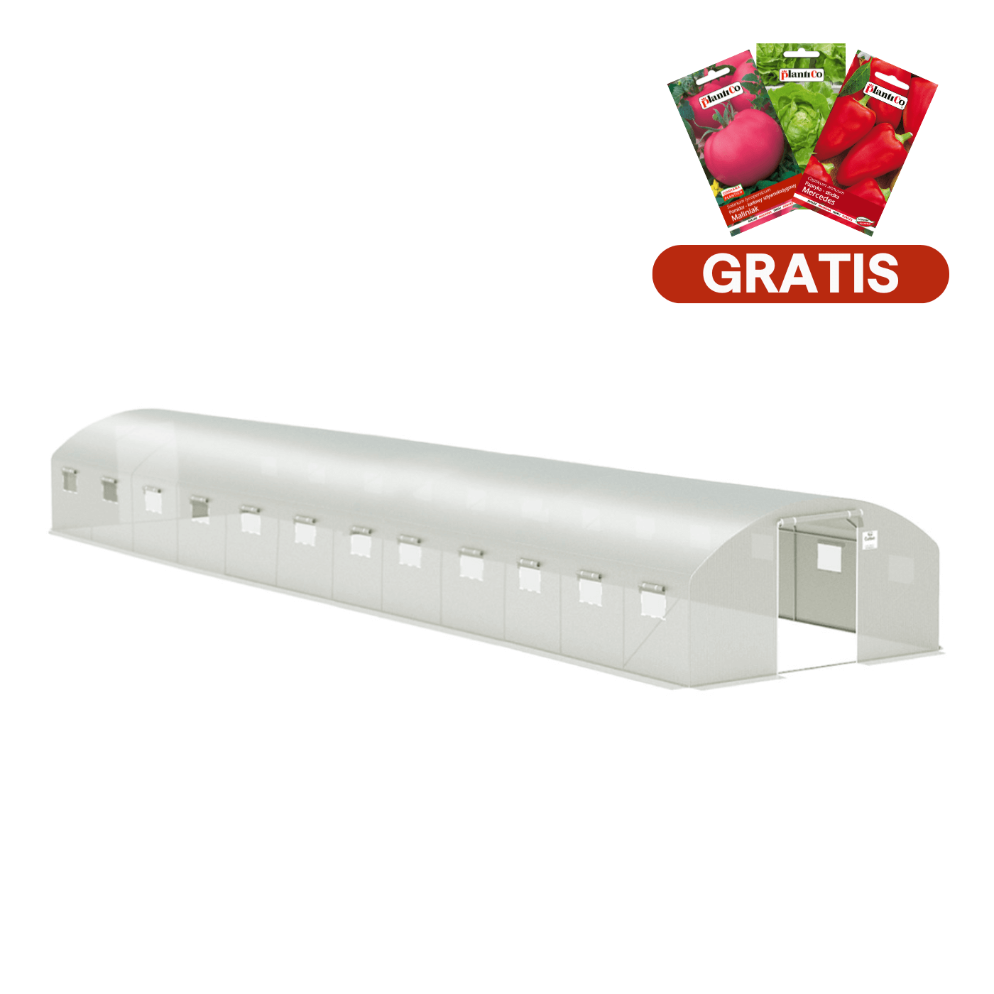 Tunel z podwójnymi drzwiami 4x12x2 (48m2) - biały