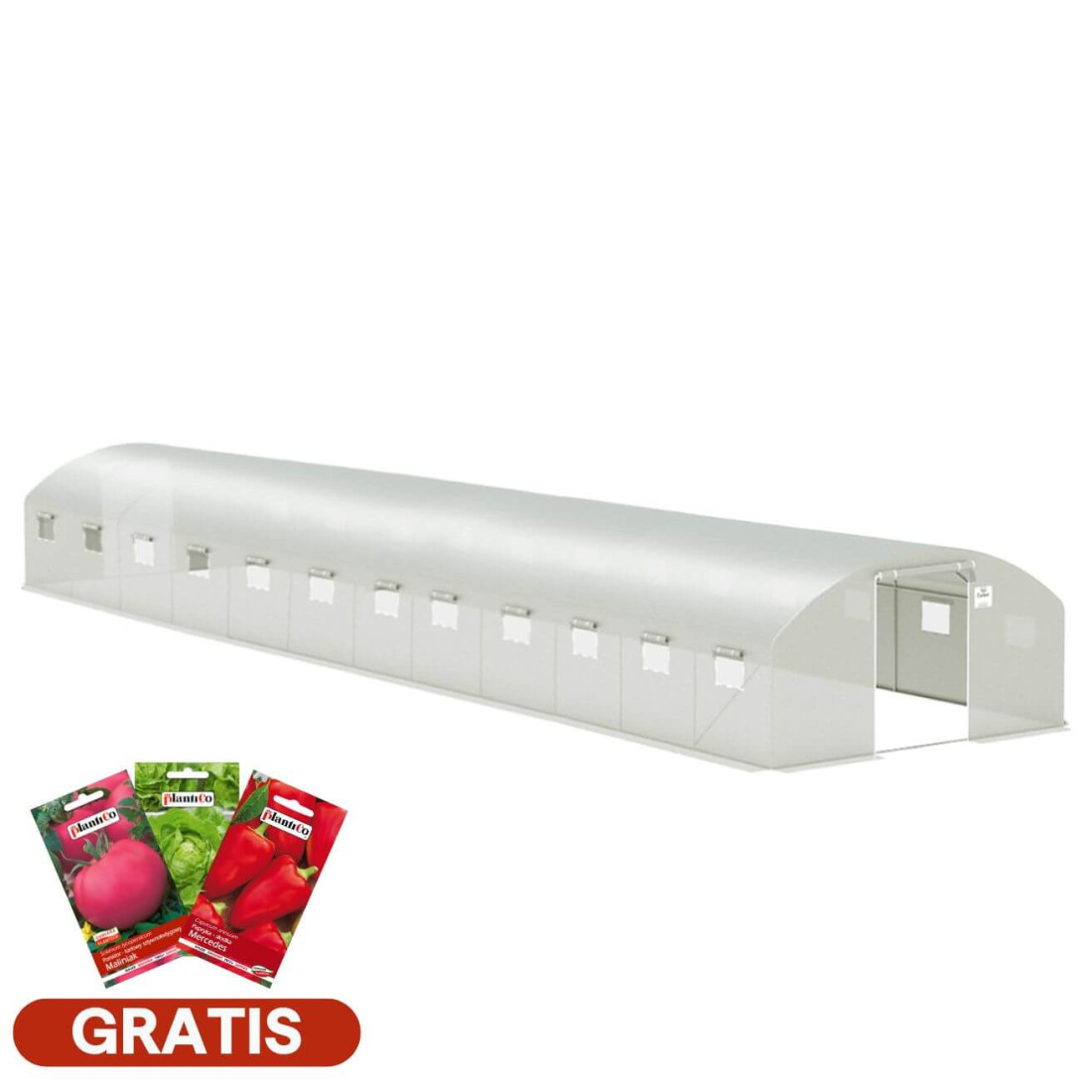 Tunel z podwójnymi drzwiami 4x12x2 (48m2) - biały