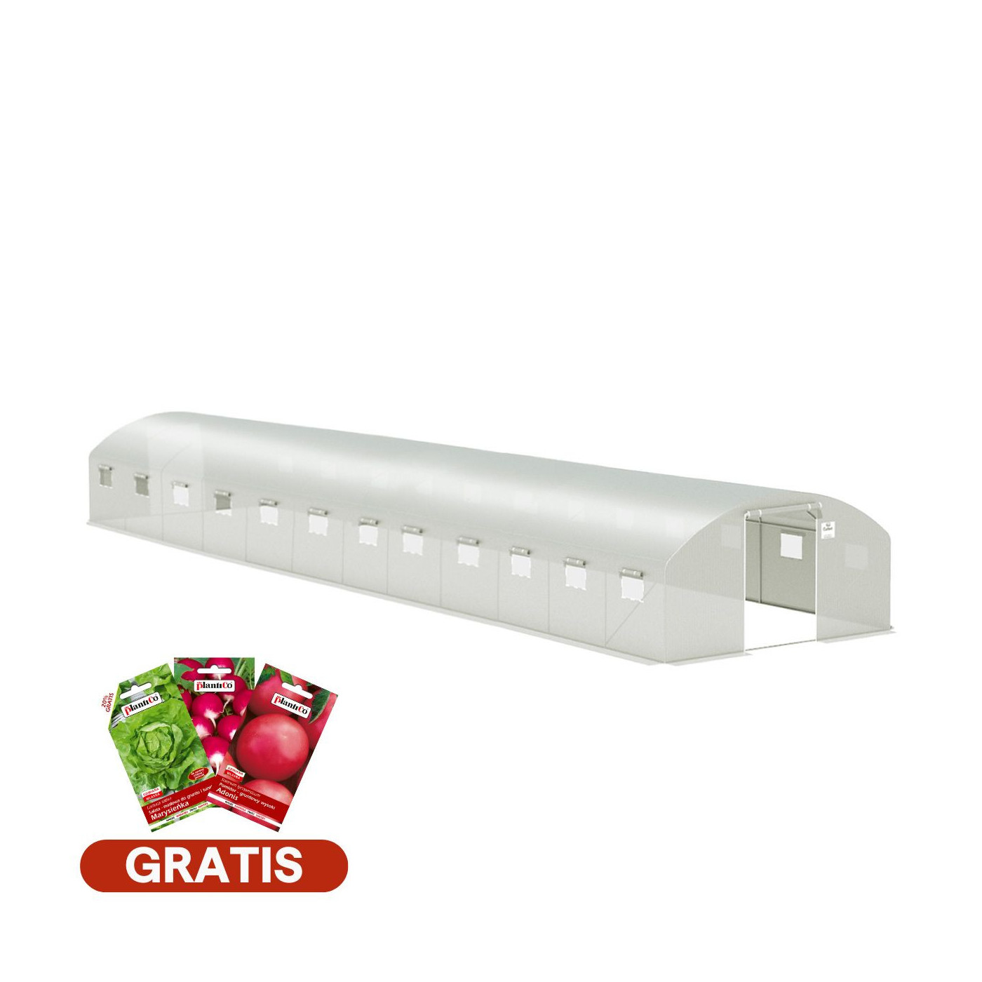 Tunel z podwójnymi drzwiami 4x12x2 (48m2) - biały