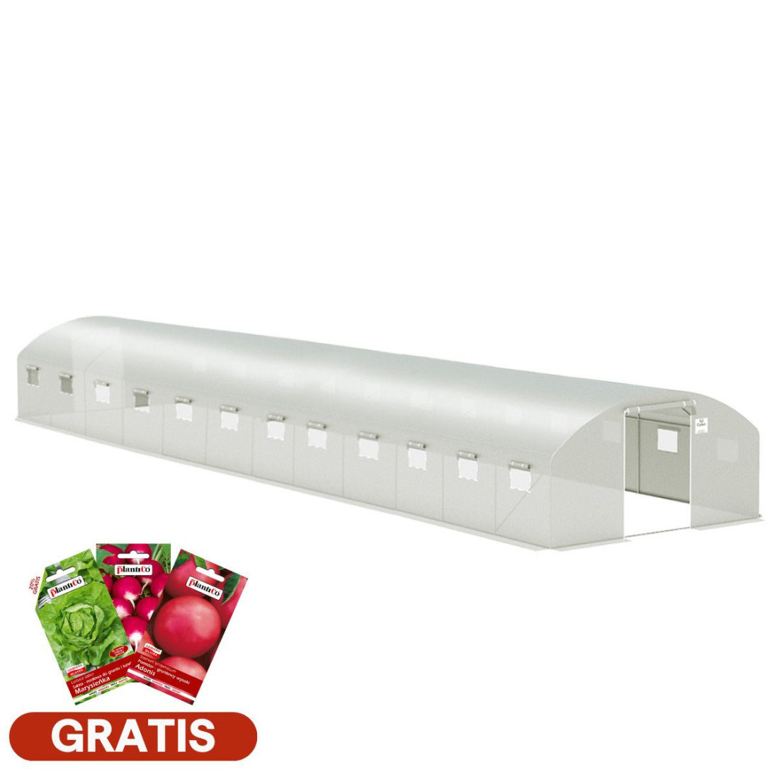 Tunel z podwójnymi drzwiami 4x12x2 (48m2) - biały