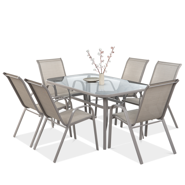 Zestaw mebli ogrodowych BOLOGNA 150/6 Light Beige