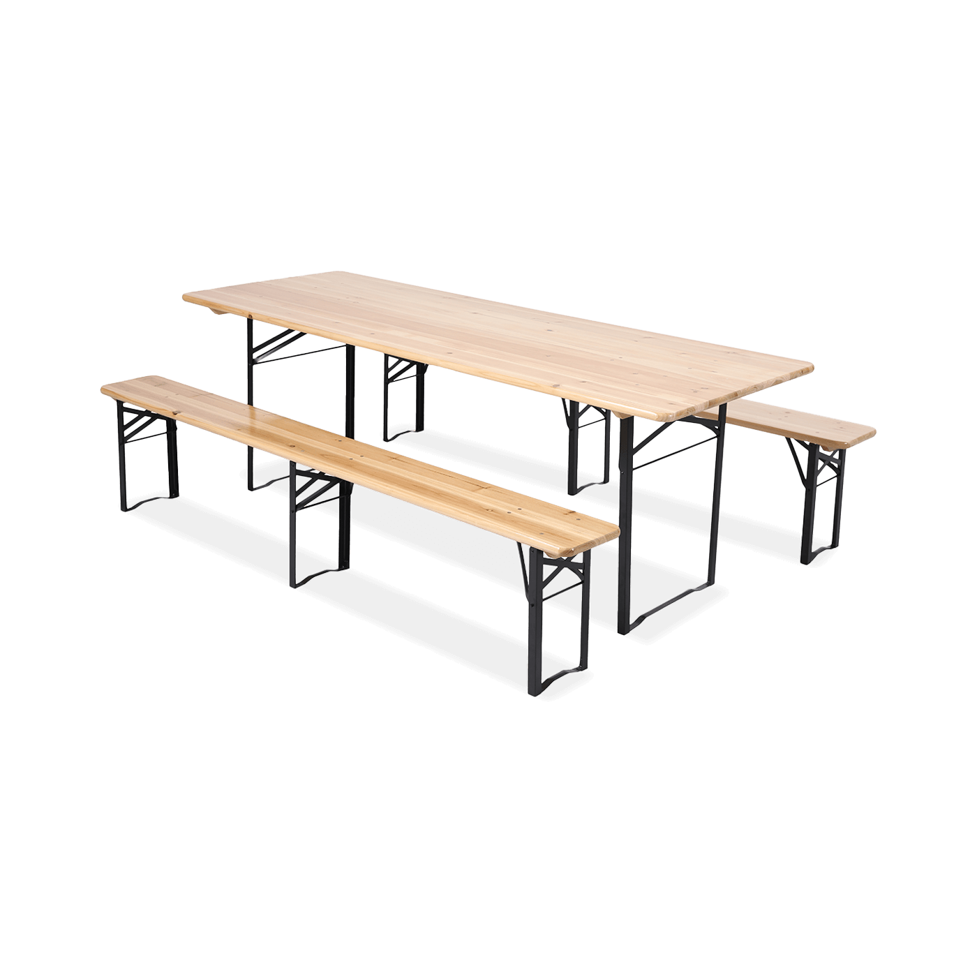 Zestaw skladany stol 177 cm z dwiema lawkami