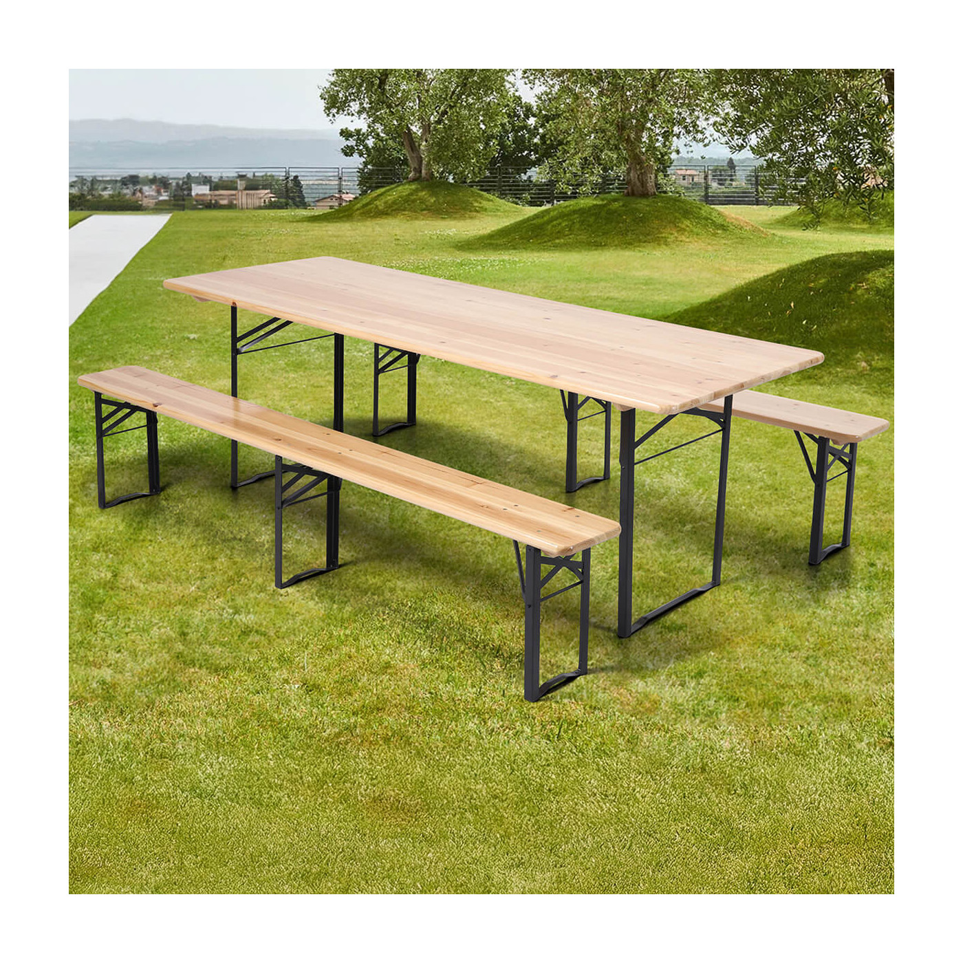 FOLDABLE DINING SET (TABLE + 2 BENCHES)