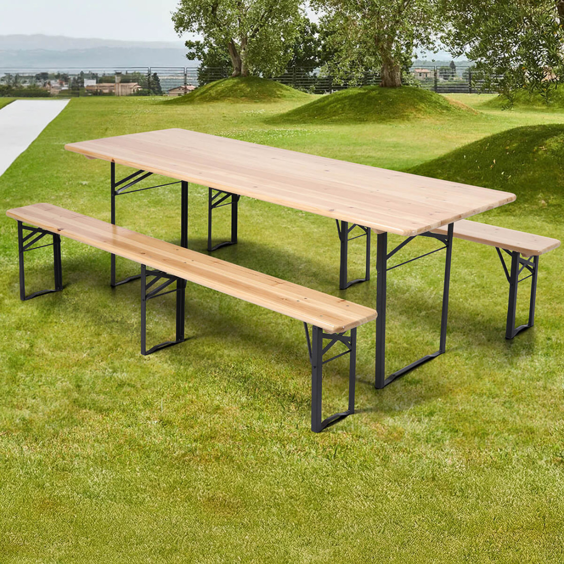 FOLDABLE DINING SET (TABLE + 2 BENCHES)