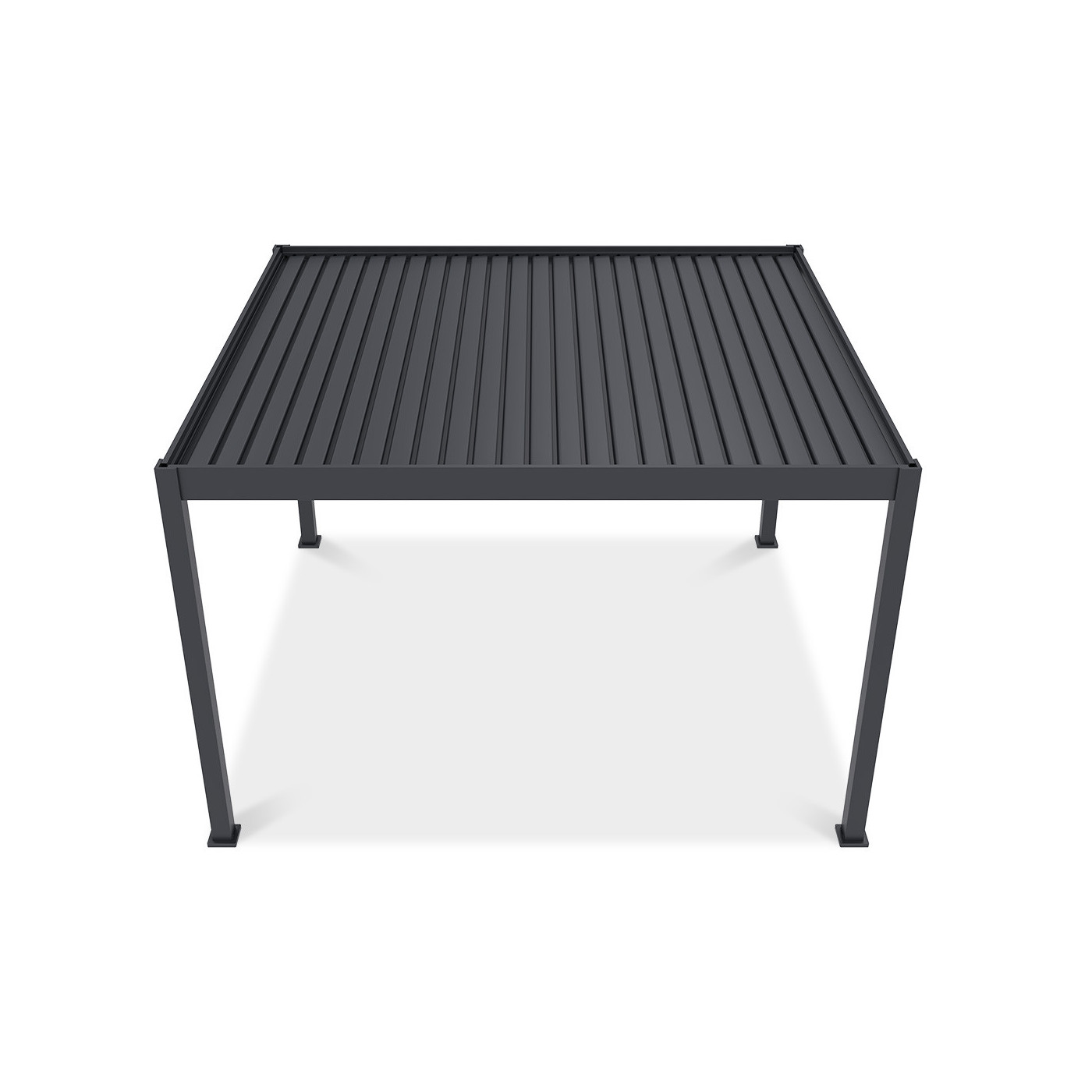 bok pergoli z panelami LED w rozmiarze 3.6x4m