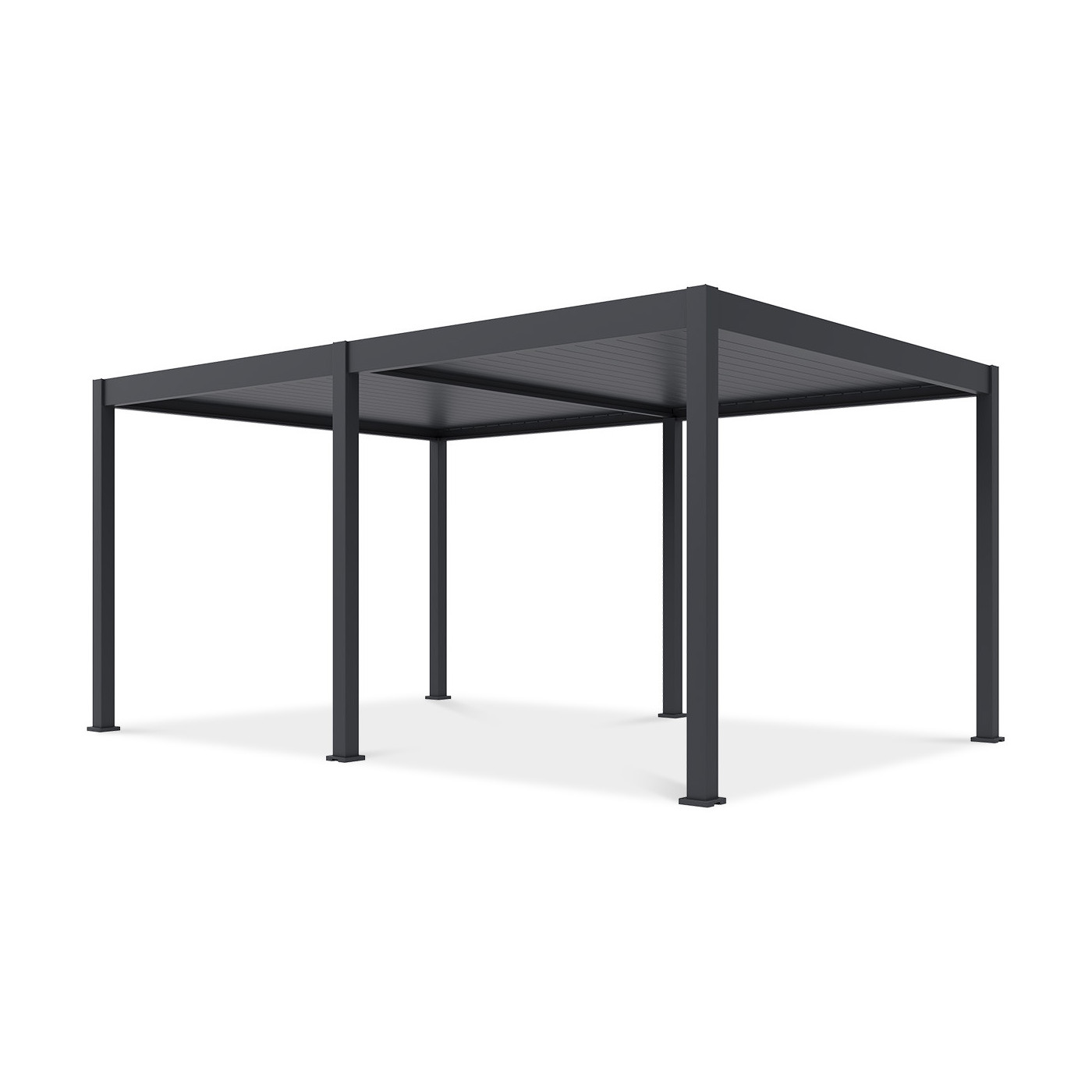 bok pergoli z automatycznym sterowaniem dachem deluxe + led