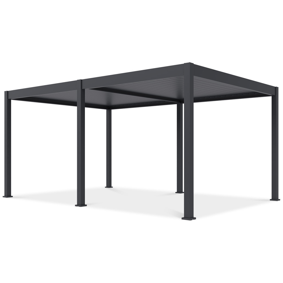 bok pergoli z automatycznym sterowaniem dachem deluxe + led