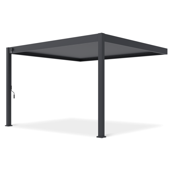 Pergola aluminiowa 3,6 x 4 m antracyt mocowana do sciany